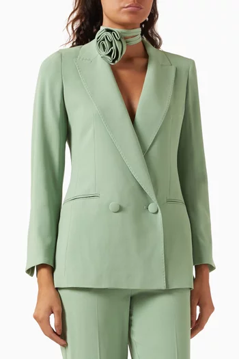 Azulene Blazer in Cady Crepe