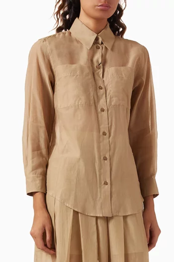 Button-up Shirt in Silk Muslin