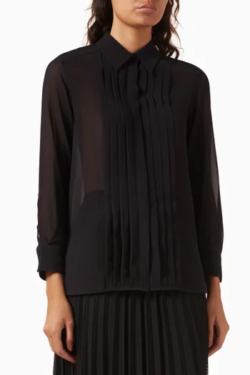 Entry Pleated Shirt in Georgette