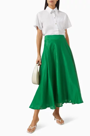 Nippon Midi Skirt in Ramie