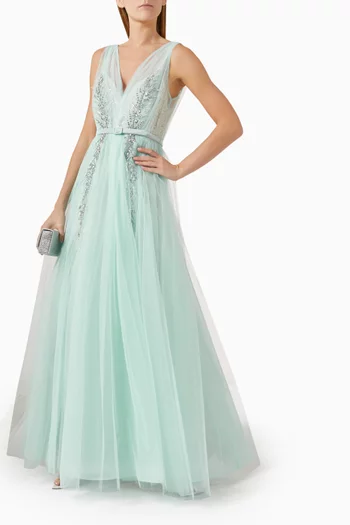Crystal-embellished Ball Gown in Tulle