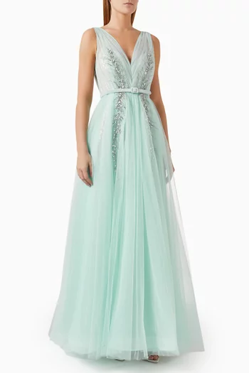 Crystal-embellished Ball Gown in Tulle