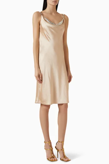 Slip Midi Dress in Satin