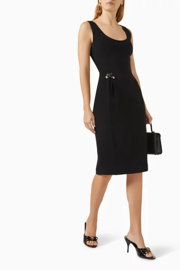 Safety Pin Scoop Midi Dress in Cady
