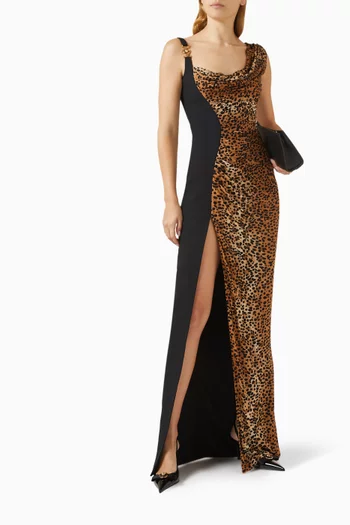Leopard Medusa '95 Draped Gown