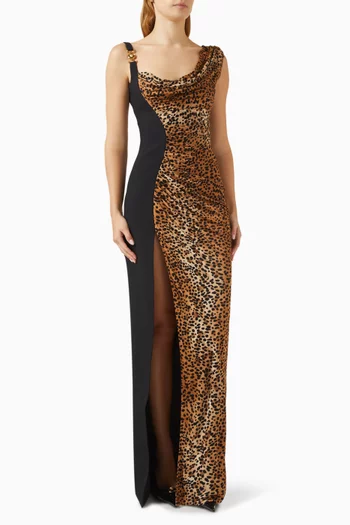 Leopard Medusa '95 Draped Gown