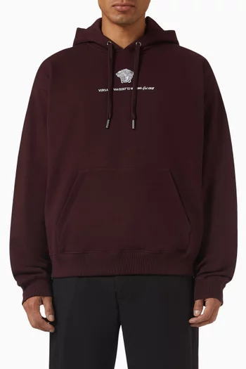 Medusa Embroidered Hoodie in Cotton
