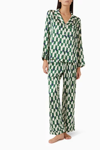 Inez Printed Pyjama Set in Silk