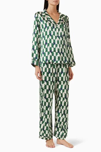 Inez Printed Pyjama Set in Silk