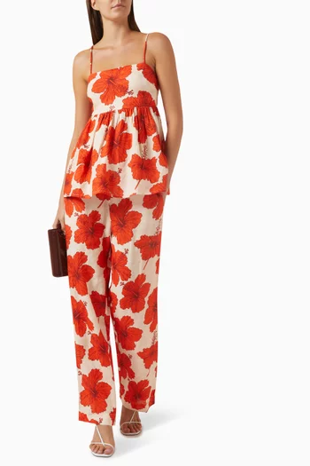 Ivy Printed Top in Linen
