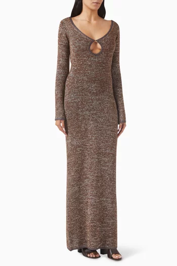 Fiona Keyhole Maxi Dress in Sequin-knit