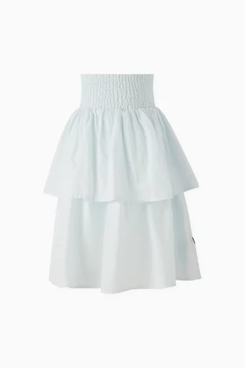 تنورة برينا متوسطة الطول بطبقات متعددة قطن بوبلين