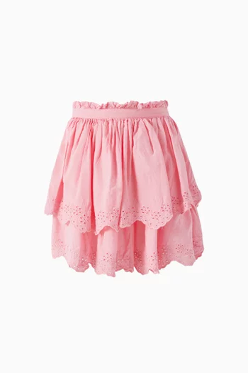 تنورة بريانا بتطريز إنجليزي قطن بوبلين عضوي