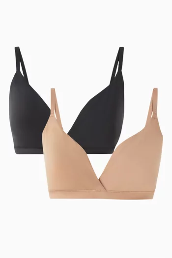 Fits Everybody Crossover Bralette, Set of 2