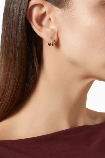 أقراط هاجي ايلوجن مرصعة بالكريستال فضة إسترلينية مطلية ذهب عيار 18