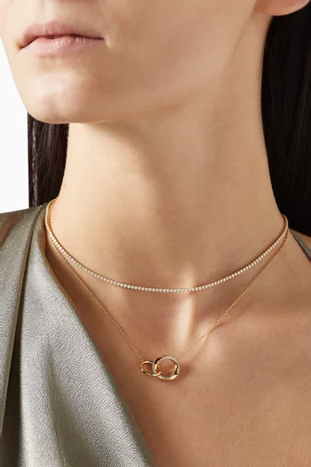 Orbit Crystal Necklace in 18kt Gold-plated Sterling Silver