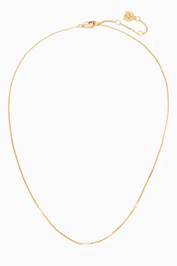 Navette Crystal Necklace in 18kt Gold-plated Sterling Silver