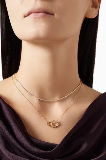 Tennis Chain Necklace in 18kt Gold-plated Sterling Silver