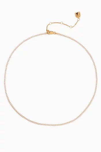 Tennis Chain Necklace in 18kt Gold-plated Sterling Silver