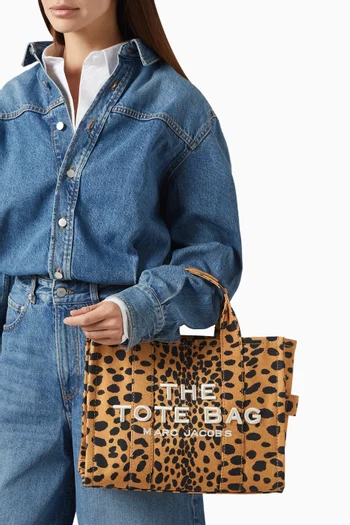 The Medium Tote Bag in Animal-print Canvas