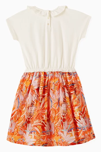 Logo Flared Dress in Cotton Blend