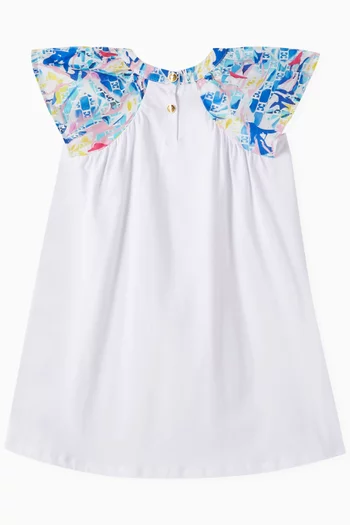 Logo A-Line Dress in Cotton