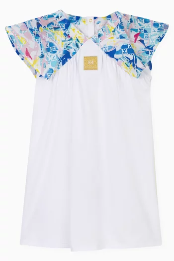 Logo A-Line Dress in Cotton