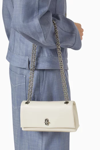 حقيبة بحمالة سلسلة مزدوجة جلد