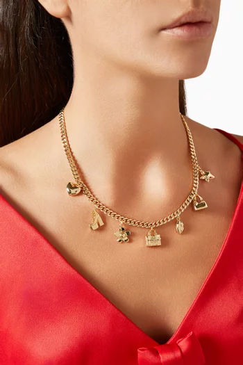 The Mini Icon Charm Necklace in Gold-plated Metal