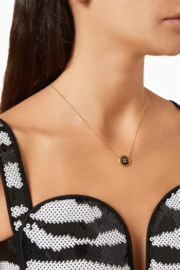 The Button Pendant Necklace in Gold-plated Metal