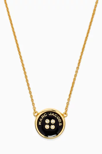 The Button Pendant Necklace in Gold-plated Metal