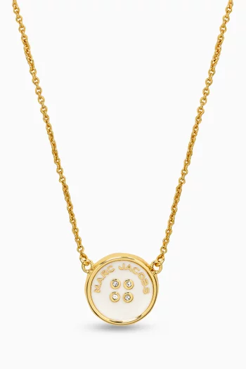 The Button Pendant Necklace in Gold-plated Metal