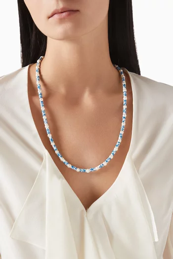Hand-painted Pearl Necklace in 24kt Gold-plated Brass