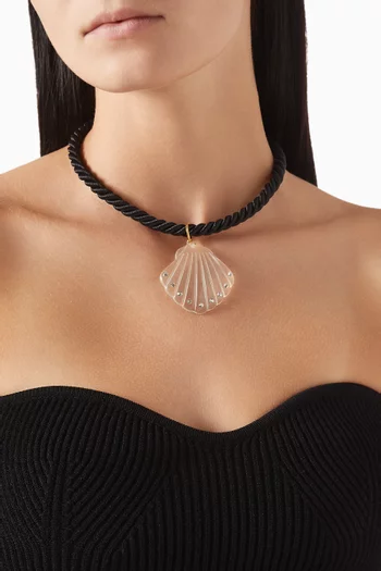 Seashell Pendant Necklace in 24kt Gold-plated Brass
