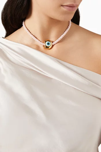 Evil Eye Pendant Necklace in 24kt Gold-plated Brass