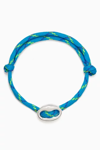 Charm Cord Bracelet in 925 Sterling Silver
