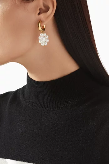 Mix & Match Pearl Charm Earrings in 24kt Gold-plated Brass