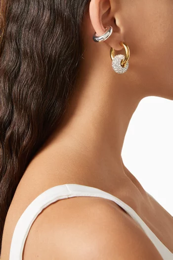 Crystal Earring & Cuff Set in 24kt Gold-plated Brass
