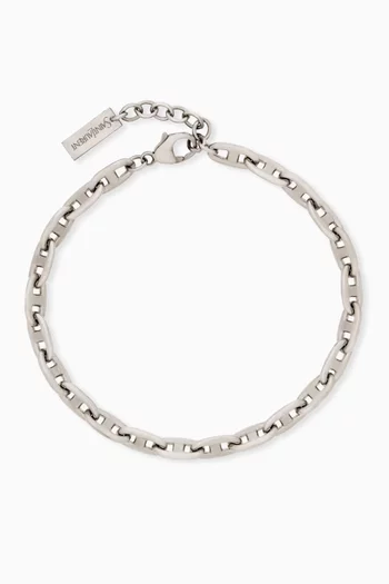 سوار بتصميم سلسلة مرساة معدن فضي اللون