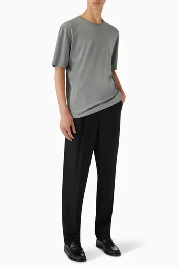Logo-embroidered T-shirt in Cotton-knit