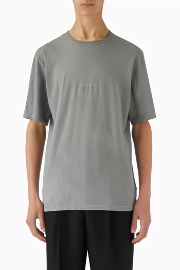 Logo-embroidered T-shirt in Cotton-knit