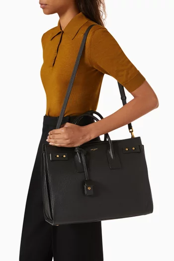 Medium Sac de Jour Bag in Grained Leather
