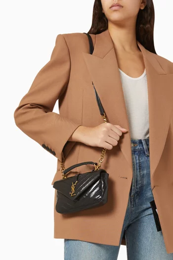 Mini College Chain Quilted Shoulder Bag in Leather