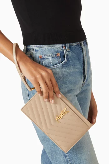 Cassandre Matelassé  Large Pouch in Grain de poudre Leather