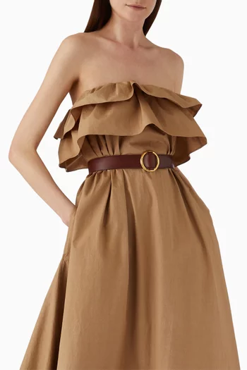 Oval Buckle Belt in Leather