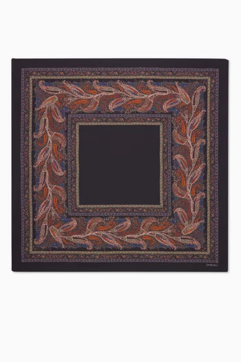 Paisley Square Scarf in Silk-twill