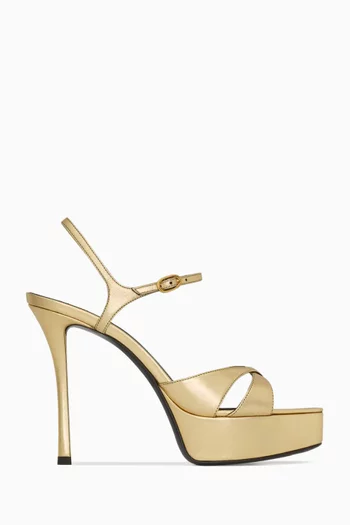 Debbie 85 Platform Sandals in Metallic Leather