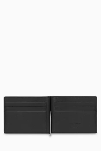 Paris Bill Clip Wallet in Grain de Poudre Leather