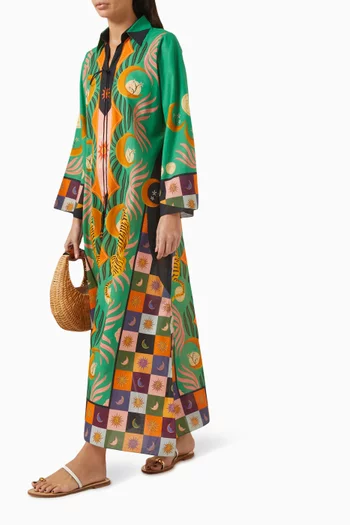 Kaia Printed Kaftan in Cotton
