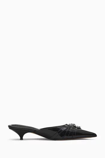 The Emma 35 Kitten Mules in Patent Leather
